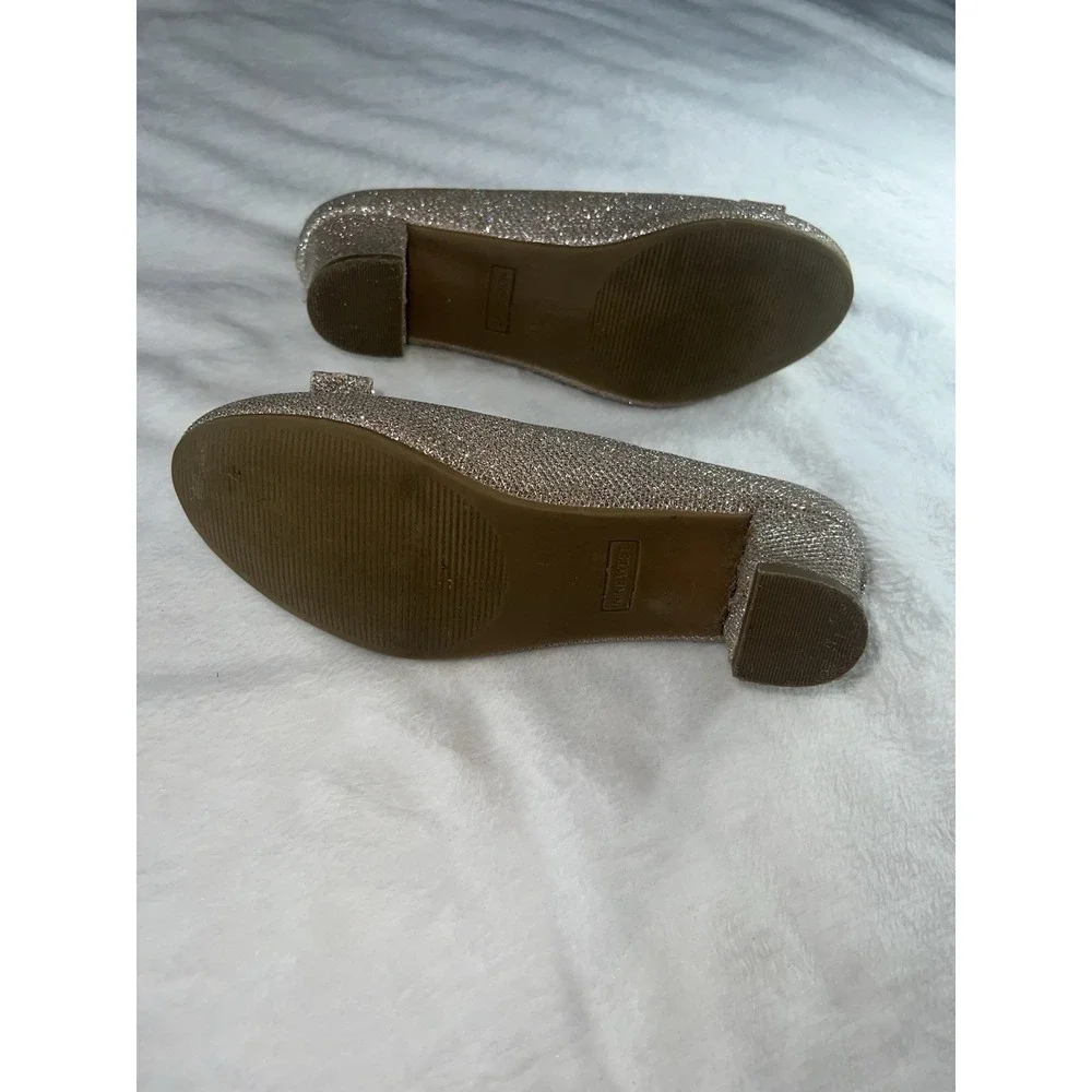 EUC, NINE WEST Girl's Dress Shoes, Size 3.5 Gold, Sparkle, Gorgeous!